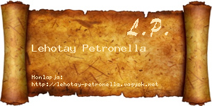 Lehotay Petronella névjegykártya